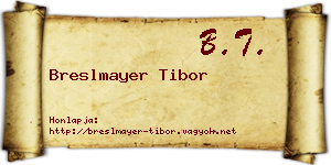 Breslmayer Tibor névjegykártya
